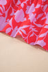 Bold Floral Silhouette Print Ruffle Collar Drop Waist Mini Dress